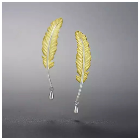 🎁 Artisan Handmade 925 Silver Leaf The Zetana Earrings - Picture 3 of 8